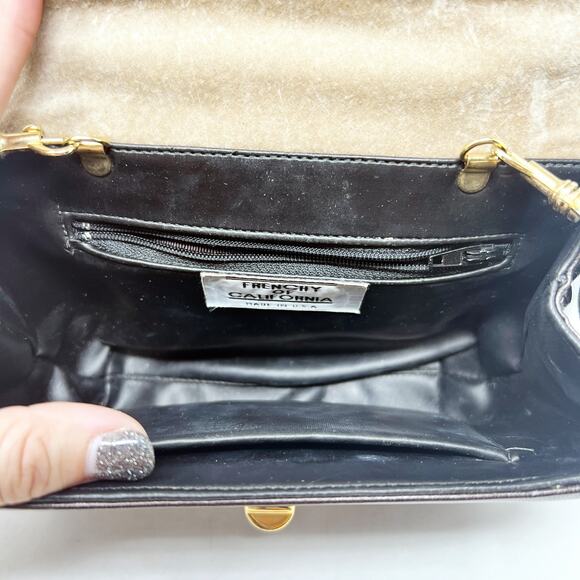 [Vintage] Frenchy of California Silver Metallic Turn Lock Retro Crossbody Bag - Picture 9 of 10